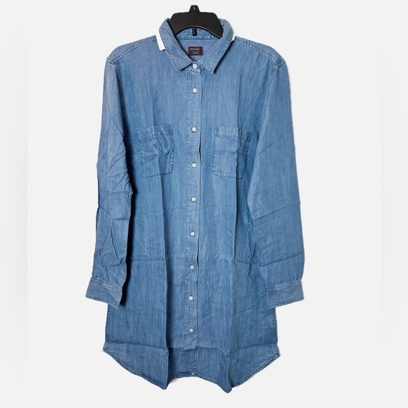 NWT UNTUCKit Women's 100% Tencel Maraska Chambray Long Sleeve Shirt Dress - Picture 3 of 9